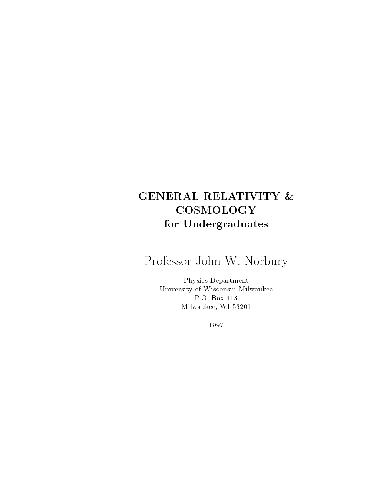 دانلود کتاب General Relativity and Cosmology for Undergraduates