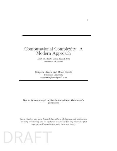 دانلود کتاب Computational Complexity: A Modern Approach