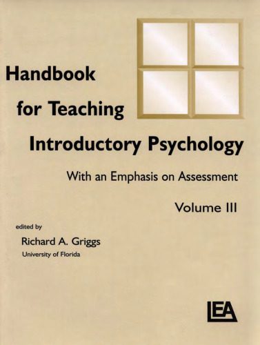 دانلود کتاب فارسی Handbook for Teaching Introductory Psychology: With An Emphasis on Assessment, Volume III (Handbook Psychology)