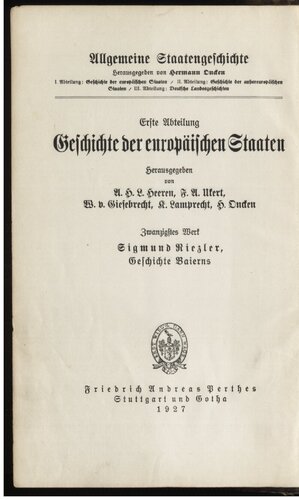 دانلود کتاب Geschichte der europäischen Staaten: Baierns – erster Band, erste Hälfte (bis 995)
