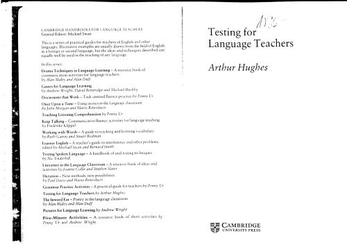 دانلود کتاب Testing for Language Teachers