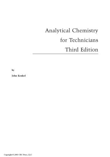 دانلود کتاب Analytical Chemistry for Technicians