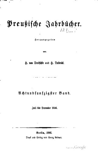 دانلود کتاب Preußische Jahrbücher 1886-01 Band 058