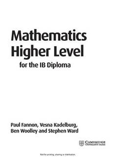 دانلود کتاب Mathematics for the IB Diploma: Higher Level