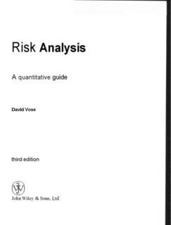 دانلود کتاب Risk Analysis – A Quantitative Guide