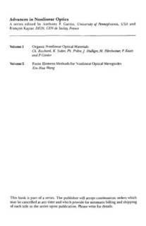 دانلود کتاب Finite Element Methods for Nonlinear Optical Waveguides