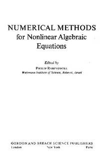 دانلود کتاب Numerical methods for nonlinear algebraic equations