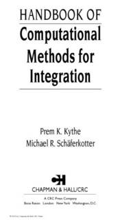 دانلود کتاب Handbook of Computational Methods for Integration
