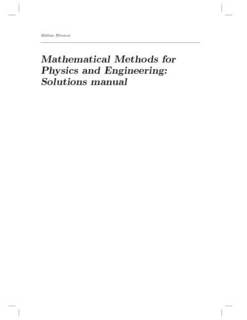 دانلود کتاب Solutions manual for mathematical methods physics and engineering