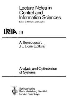 دانلود کتاب Analysis and Optimization of Systems