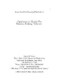دانلود کتاب Optimization models for decision making