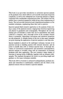 دانلود کتاب Spectral Analysis for Physical Applications
