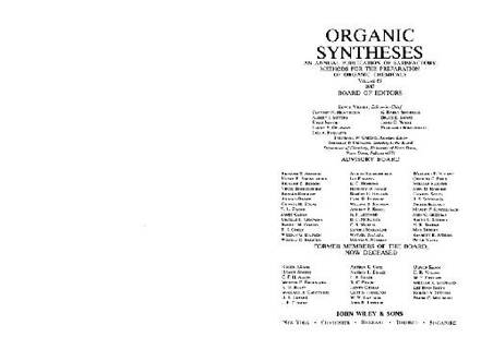 دانلود کتاب An Annual publication of satisfactory methods for the preparation organic chemicals